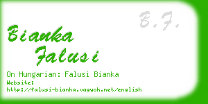 bianka falusi business card